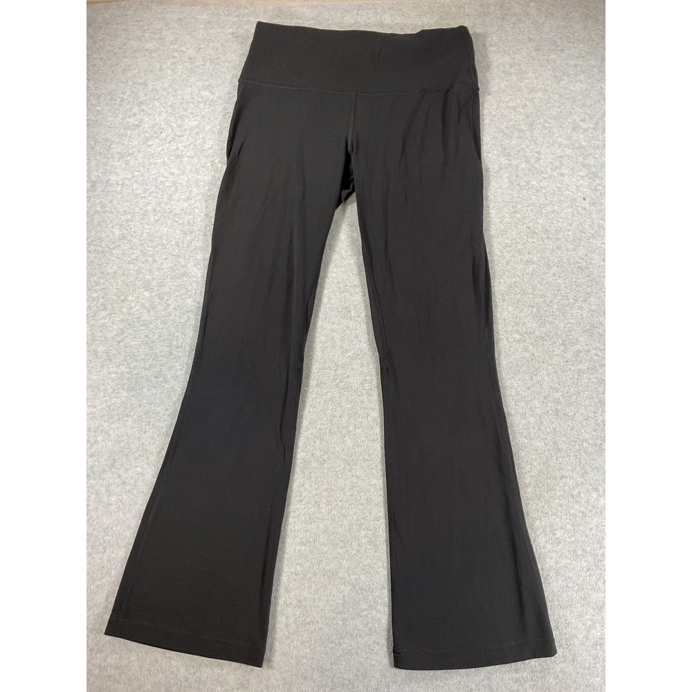 Lululemon Groove Pant Flare Black High Rise Yoga Leggings LW5FCHS Size 10 2763